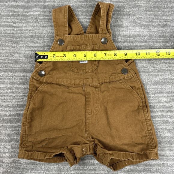 Carhartt Bib Overalls Classic Brown Cargo Pants Size 12M Baby - Picture 4 of 6